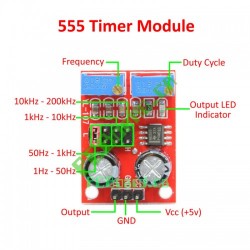 NE555 Frequency Adjustable Square/Pulse Generator Module