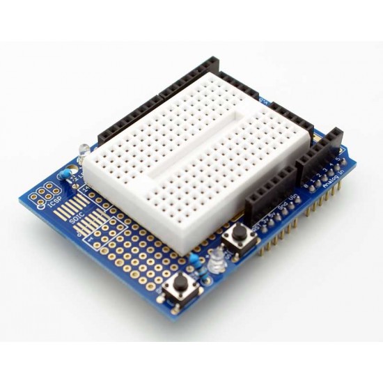 Uno r3Proto Shield with Breadboard