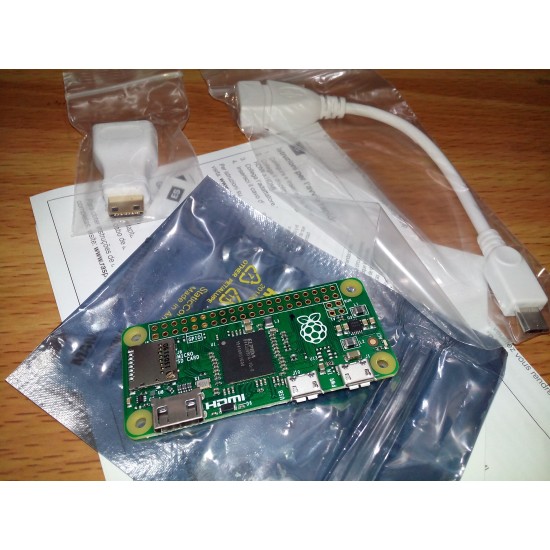 Raspberry Pi Zero with Adapters (USB and HDMI)